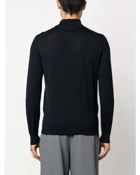 dunkelblauer Wollpolo pullover von Zegna