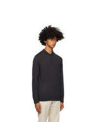 dunkelblauer Wollpolo pullover von Z Zegna