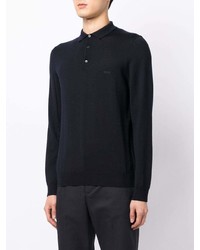 dunkelblauer Wollpolo pullover von BOSS