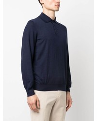 dunkelblauer Wollpolo pullover von Brunello Cucinelli