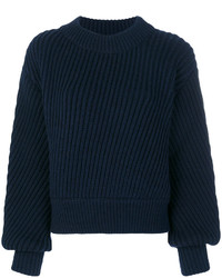 dunkelblauer Wollpullover von Alberta Ferretti