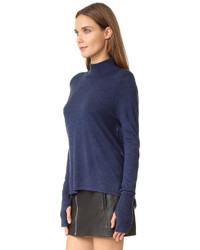 dunkelblauer Wollpullover von Dion Lee