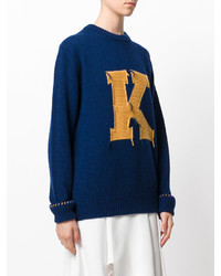 dunkelblauer Wollpullover von MAISON KITSUNE