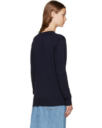 dunkelblauer Wollpullover von MAISON KITSUNE