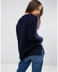 dunkelblauer Wollpullover von Asos