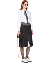 dunkelblauer Wollrock von Thom Browne