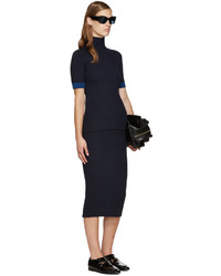 dunkelblauer Wollrock von Victoria Beckham