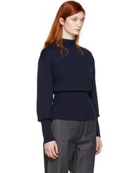 dunkelblauer Wollrollkragenpullover von Jacquemus