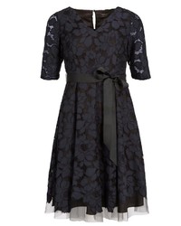 dunkelblaues ausgestelltes Kleid aus Spitze von Apart