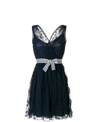 dunkelblaues ausgestelltes Kleid aus Spitze von Ermanno Ermanno