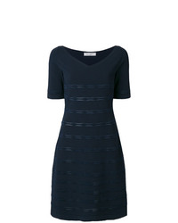 dunkelblaues ausgestelltes Kleid von D-Exterior