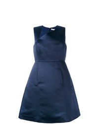 dunkelblaues ausgestelltes Kleid von Halston Heritage
