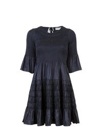 dunkelblaues ausgestelltes Kleid von Molly Goddard