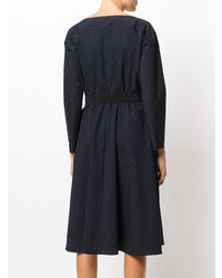 dunkelblaues ausgestelltes Kleid von Jil Sander Navy