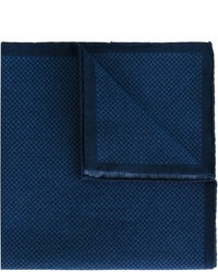 dunkelblaues Baumwolle Einstecktuch mit Hahnentritt-Muster