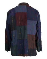dunkelblaues Baumwollsakko mit Flicken von Engineered Garments