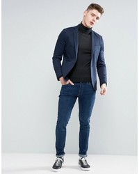 dunkelblaues Baumwollsakko von Asos