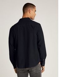 dunkelblaues bedrucktes Chambray Langarmhemd von Calvin Klein Jeans