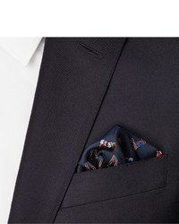 dunkelblaues bedrucktes Einstecktuch von Gucci