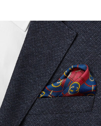 dunkelblaues bedrucktes Einstecktuch von Gucci