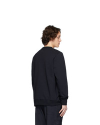 dunkelblaues bedrucktes Fleece-Sweatshirt von Ps By Paul Smith