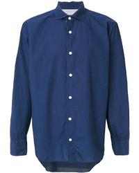 dunkelblaues bedrucktes Hemd von Eleventy