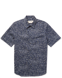 dunkelblaues bedrucktes Hemd von Marni