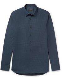 dunkelblaues bedrucktes Hemd von Prada