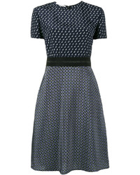dunkelblaues bedrucktes Kleid von Stella McCartney