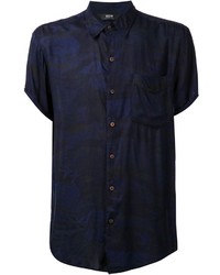 dunkelblaues bedrucktes Kurzarmhemd von Neuw
