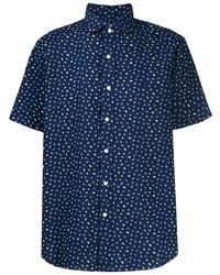 dunkelblaues bedrucktes Kurzarmhemd von Polo Ralph Lauren