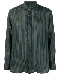 dunkelblaues bedrucktes Langarmhemd von 120% Lino
