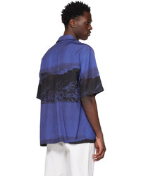 dunkelblaues bedrucktes Langarmhemd von Oamc