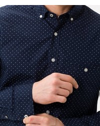 dunkelblaues bedrucktes Langarmhemd von Brax