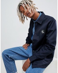 dunkelblaues bedrucktes Langarmhemd von Calvin Klein Jeans