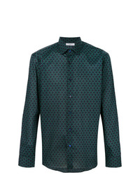 dunkelblaues bedrucktes Langarmhemd von Fashion Clinic Timeless
