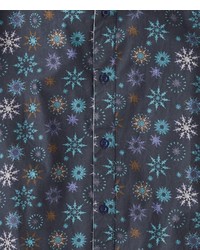dunkelblaues bedrucktes Langarmhemd von Joe Browns