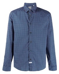 dunkelblaues bedrucktes Langarmhemd von Kenzo