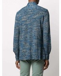 dunkelblaues bedrucktes Langarmhemd von Missoni