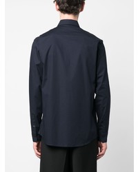 dunkelblaues bedrucktes Langarmhemd von Karl Lagerfeld