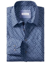 dunkelblaues bedrucktes Langarmhemd von MARCO DONATI