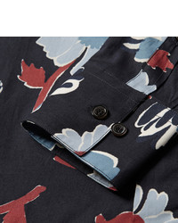 dunkelblaues bedrucktes Langarmhemd von Marni