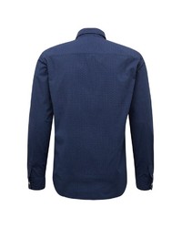 dunkelblaues bedrucktes Langarmhemd von Tom Tailor