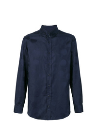 dunkelblaues bedrucktes Langarmhemd von Vivienne Westwood
