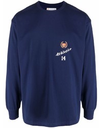 dunkelblaues bedrucktes Langarmshirt von BEL-AIR ATHLETICS