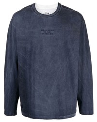dunkelblaues bedrucktes Langarmshirt von Izzue