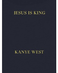 dunkelblaues bedrucktes Langarmshirt von Kanye West