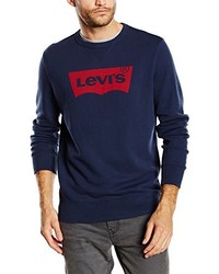 dunkelblaues bedrucktes Langarmshirt von Levi's
