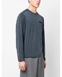 dunkelblaues bedrucktes Langarmshirt von Jacquemus