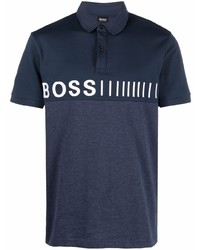 dunkelblaues bedrucktes Polohemd von BOSS